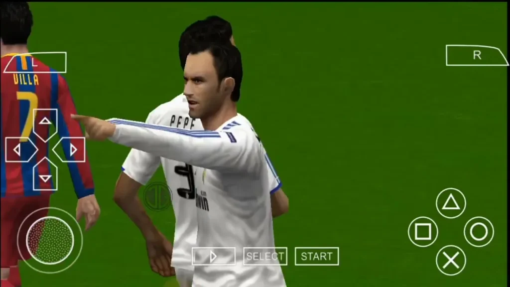 PES 2011 PSP Android gameplay showing realistic stadium and improved graphics during a football match